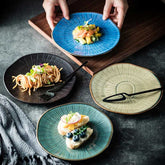 Japanese Ceramic Oak Shallow Plate | Yedwo Design
